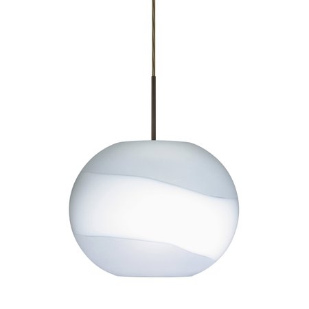 Luna Cord Pendant, Opal-Frost, Bronze Finish, 1x100W Incandescent